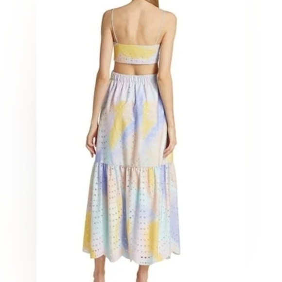 NWT ML Monique Lhuillier Poplin Eyelet Cut Out Dress Size 8 - Picture 6 of 6